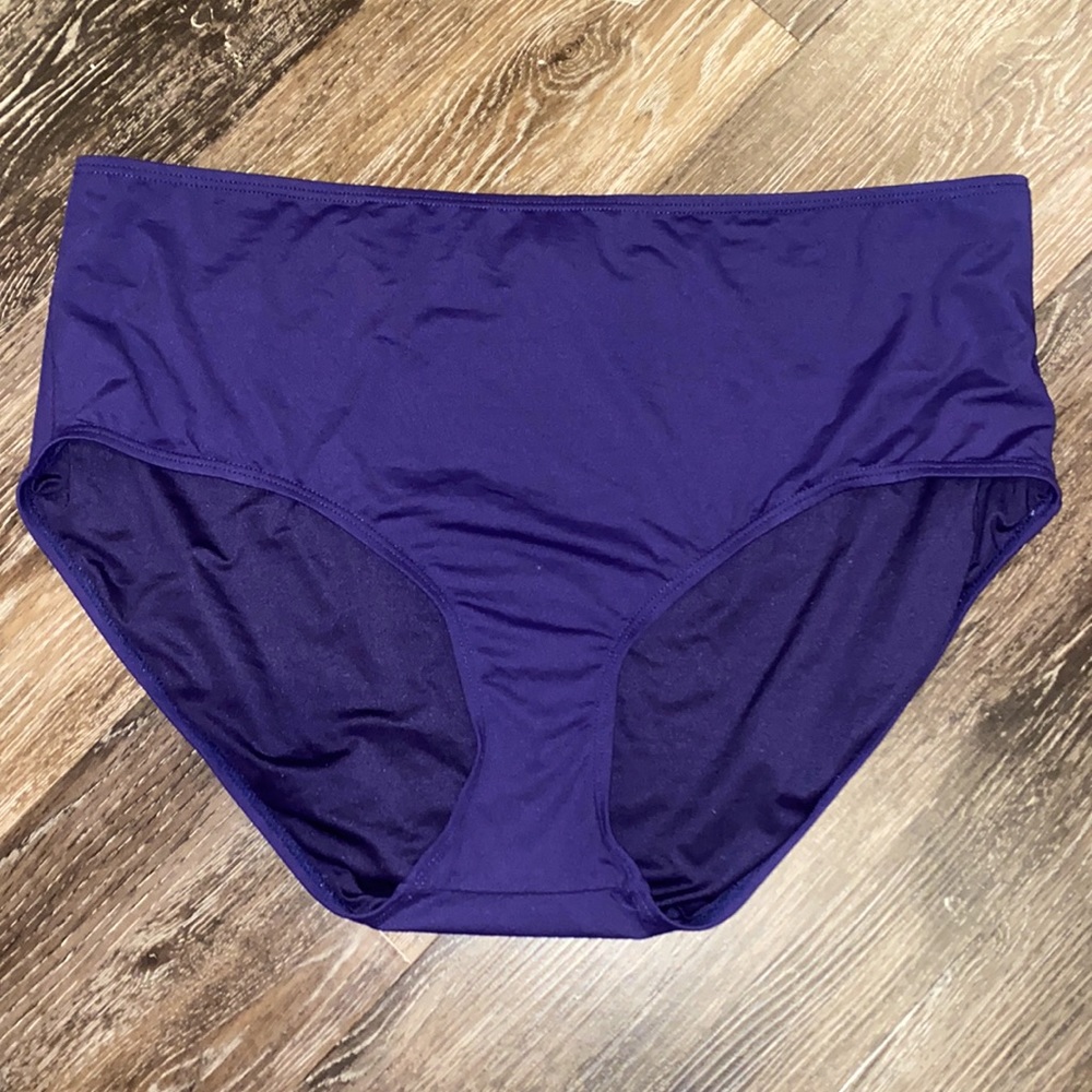 Navy Blue Anne Cole High Rise Full Coverage Swim Bottoms